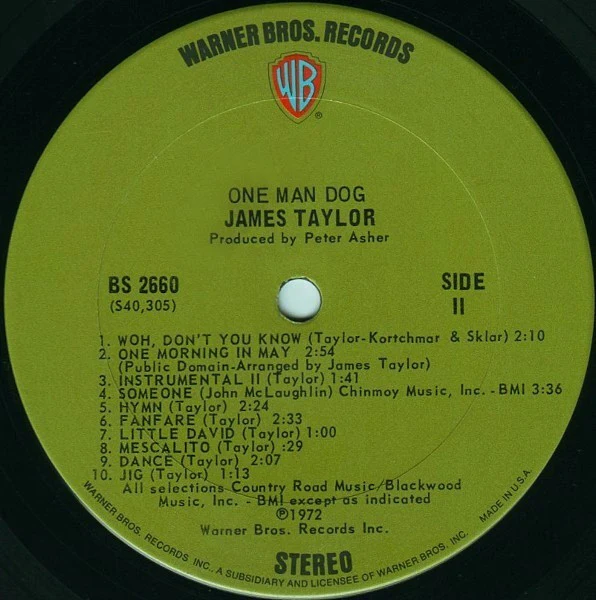 James Taylor  - One Man Dog (LP, Album) (Very Good Plus (VG+)) - Image 4
