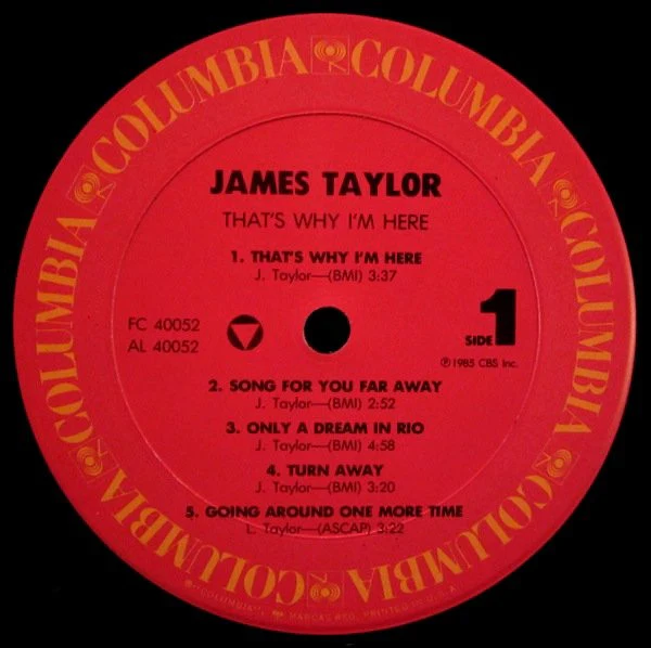 James Taylor - That's Why I'm Here (LP, Album, Car) (Near Mint (NM or M-)) - Image 3