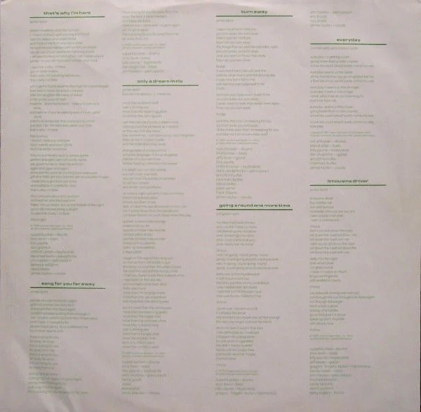 James Taylor - That's Why I'm Here (LP, Album, Car) (Near Mint (NM or M-)) - Image 5