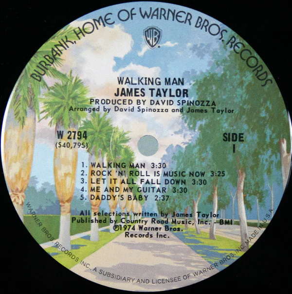 James Taylor  - Walking Man (LP, Album, Ind) (Very Good Plus (VG+)) - Image 3