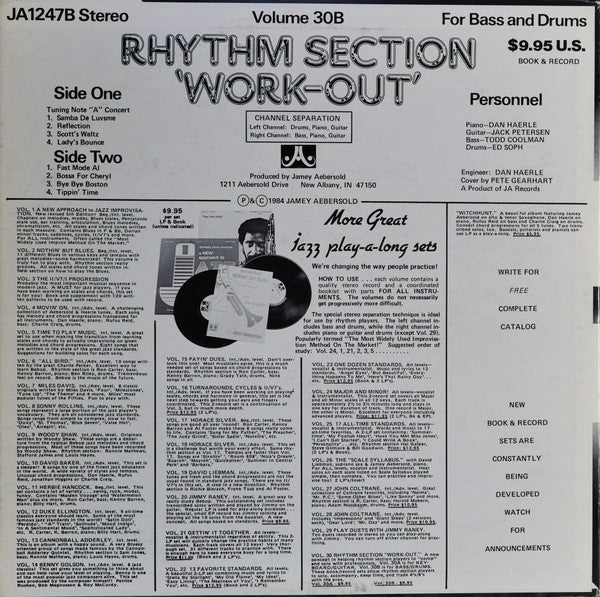 Jamey Aebersold - Rhythm Section 'Work-Out' (For Bass And Drums) (LP) (Very Good (VG)) - Image 2