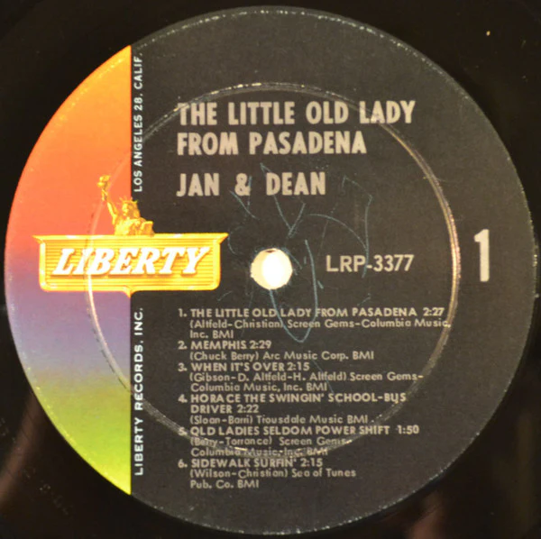 Jan & Dean - The Little Old Lady From Pasadena (LP, Album, Mono) (Very Good (VG)) - Image 4