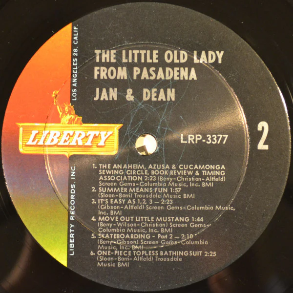 Jan & Dean - The Little Old Lady From Pasadena (LP, Album, Mono) (Very Good (VG)) - Image 5