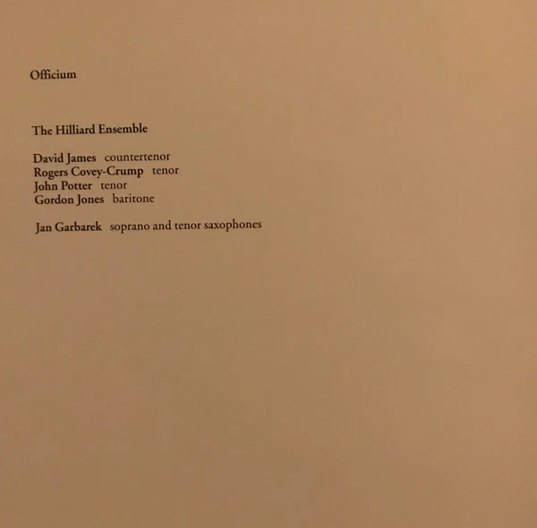 Jan Garbarek / The Hilliard Ensemble - Officium (CD, Album) (Near Mint (NM or M-)) - Image 2
