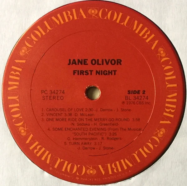 Jane Olivor - First Night (LP, Album) (Near Mint (NM or M-)) - Image 4