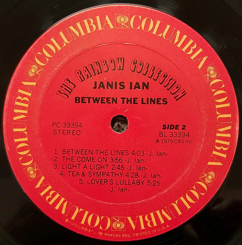 Janis Ian - Between The Lines (LP, Album, Ter) (Very Good (VG)) - Image 4