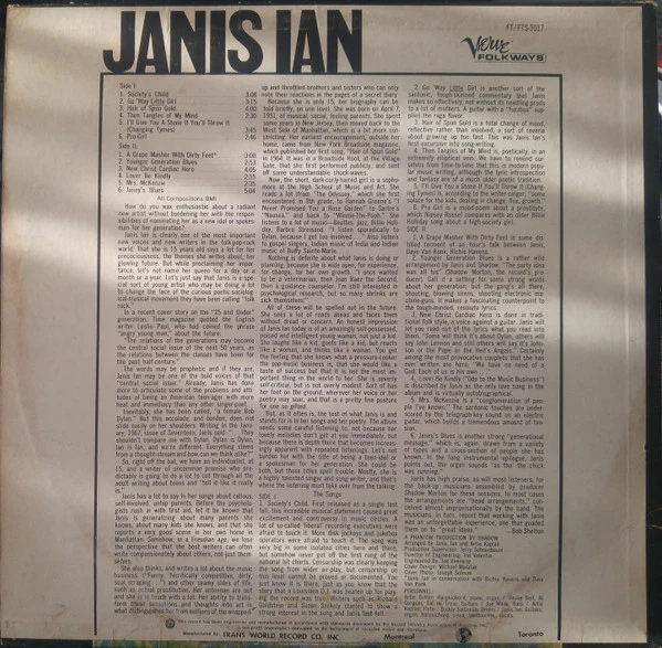 Janis Ian - Janis Ian (LP, Album) (Very Good (VG)) - Image 2