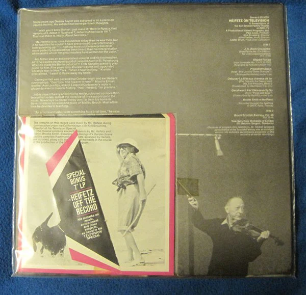 Jascha Heifetz - Heifetz On Television (LP) (Mint (M)) - Image 2