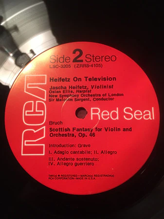 Jascha Heifetz - Heifetz On Television (LP) (Mint (M)) - Image 4