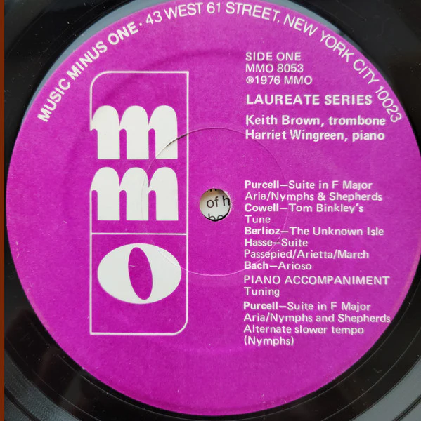 Jay Friedman, Harriet Wingreen - Music For Trombone & Piano (12") (Near Mint (NM or M-)) - Image 4