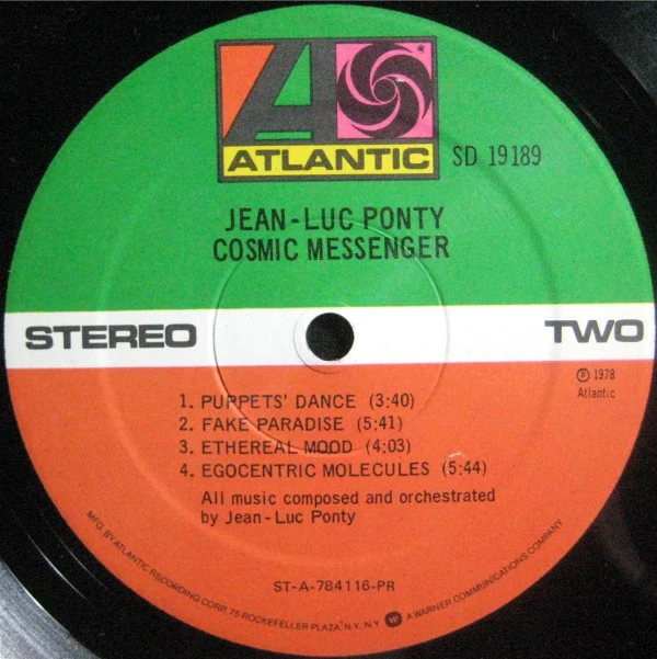 Jean-Luc Ponty - Cosmic Messenger (LP, Album, PR ) (Very Good Plus (VG+)) - Image 4