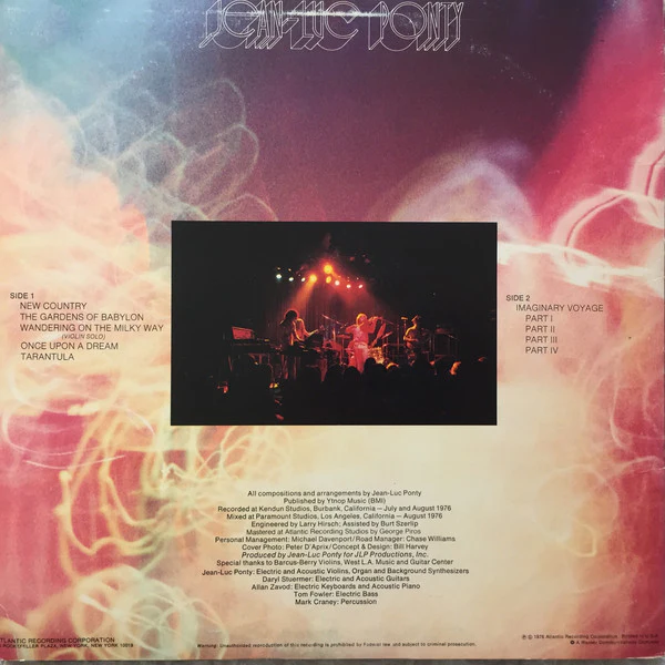 Jean-Luc Ponty - Imaginary Voyage (LP, Album, Pre) (Very Good (VG)) - Image 2