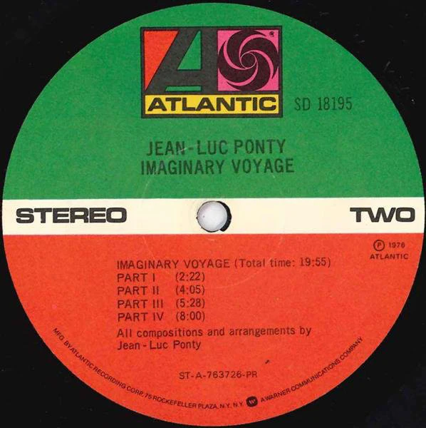 Jean-Luc Ponty - Imaginary Voyage (LP, Album, Pre) (Very Good (VG)) - Image 4