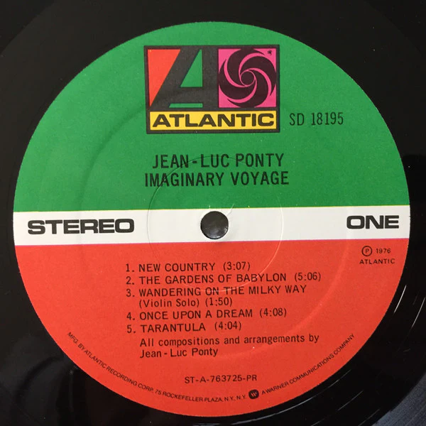 Jean-Luc Ponty - Imaginary Voyage (LP, Album, Pre) (Very Good (VG)) - Image 3