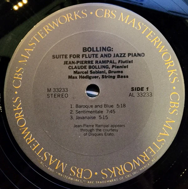 Jean-Pierre Rampal / Claude Bolling - Suite For Flute And Jazz Piano (LP, Album, RE, Ter) (Very Good Plus (VG+)) - Image 3
