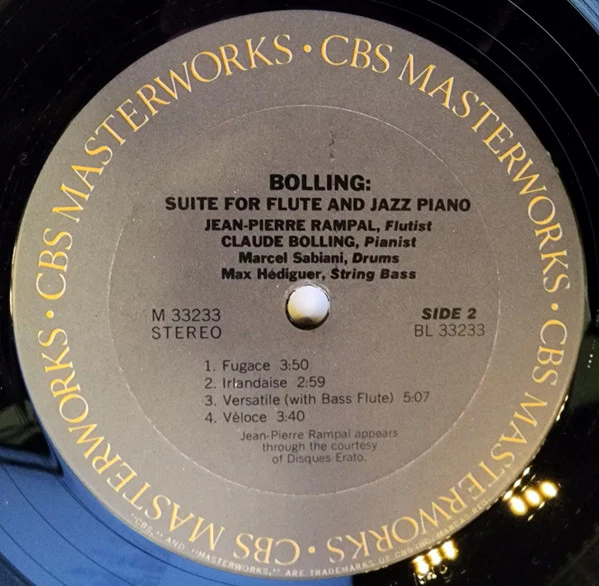 Jean-Pierre Rampal / Claude Bolling - Suite For Flute And Jazz Piano (LP, Album, RE, Ter) (Very Good Plus (VG+)) - Image 4
