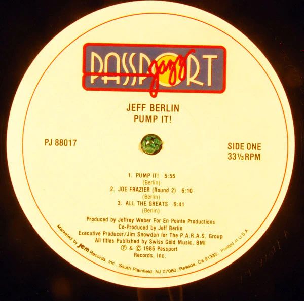 Jeff Berlin - Pump It! (LP, Album) (Near Mint (NM or M-)) - Image 3