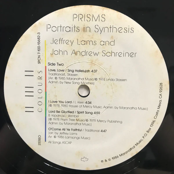 Jeff Lams And John Andrew Schreiner - Prisms (Portraits In Synthesis) (LP, Album) (Very Good Plus (VG+)) - Image 4