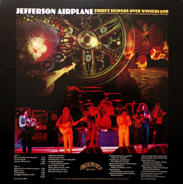 Jefferson Airplane - Thirty Seconds Over Winterland (LP, Album, Ind) (Good Plus (G+)) - Image 2
