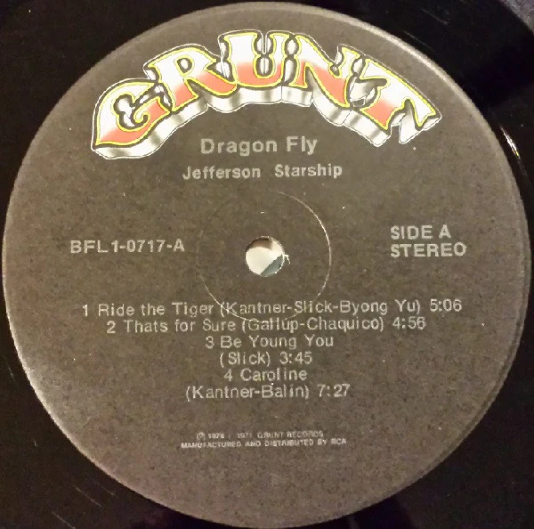 Jefferson Starship - Dragon Fly (LP, Album, Ind) (Very Good Plus (VG+)) - Image 3