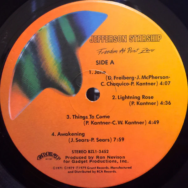 Jefferson Starship - Freedom At Point Zero (LP, Album, Ind) (Very Good (VG)) - Image 4