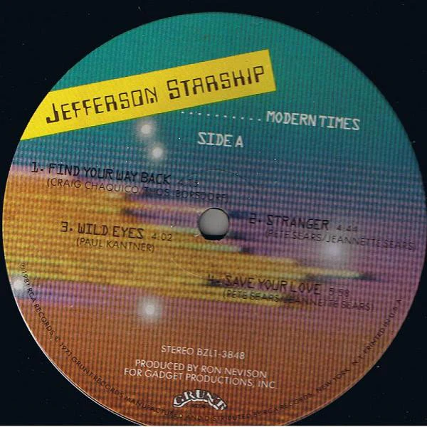 Jefferson Starship - Modern Times (LP, Album, Ind) (Very Good Plus (VG+)) - Image 5