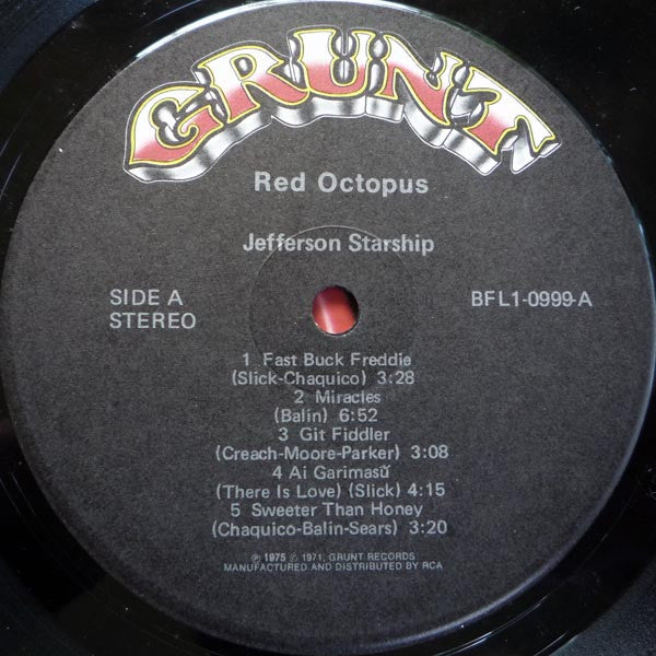 Jefferson Starship - Red Octopus (LP, Album, Ind) (Very Good (VG)) - Image 3