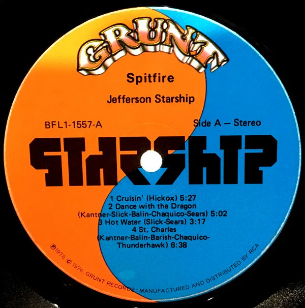 Jefferson Starship - Spitfire (LP, Album, Fir) (Very Good Plus (VG+)) - Image 5