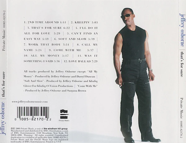 Jeffrey Osborne - That's For Sure (CD, Album) (Near Mint (NM or M-)) - Image 2