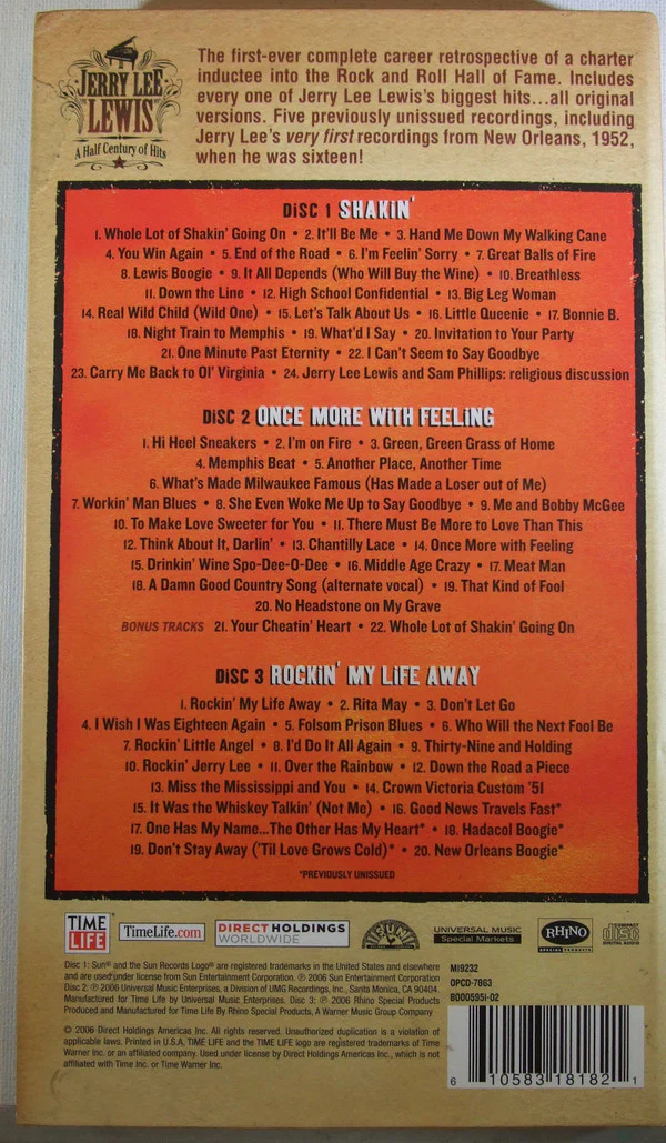 Jerry Lee Lewis - A Half Century Of Hits (3xCD, Comp + Box) (Very Good Plus (VG+)) - Image 2
