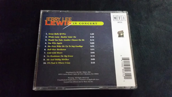 Jerry Lee Lewis - In Concert (CD, Album) (Very Good (VG)) - Image 3