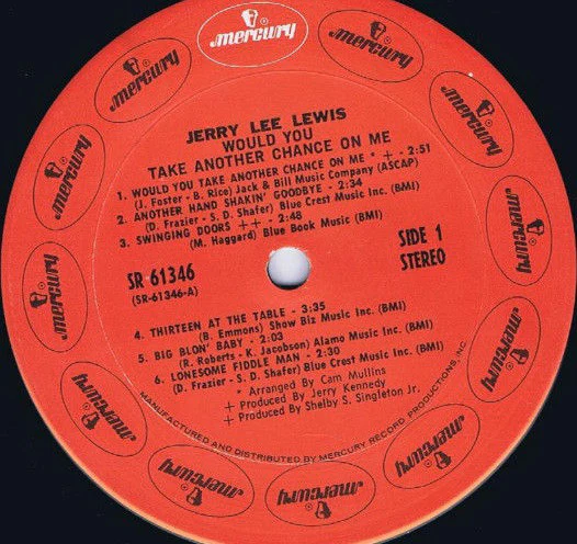 Jerry Lee Lewis - Would You Take Another Chance On Me? (LP, Album) (Very Good (VG)) - Image 3