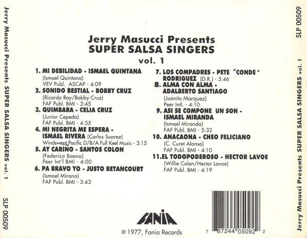 Jerry Masucci Presents Various - Super Salsa Singers Vol. I (CD, Comp) (Very Good Plus (VG+)) - Image 2