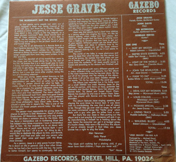 Jesse Graves - Jesse Graves (LP, Album) (Very Good Plus (VG+)) - Image 2