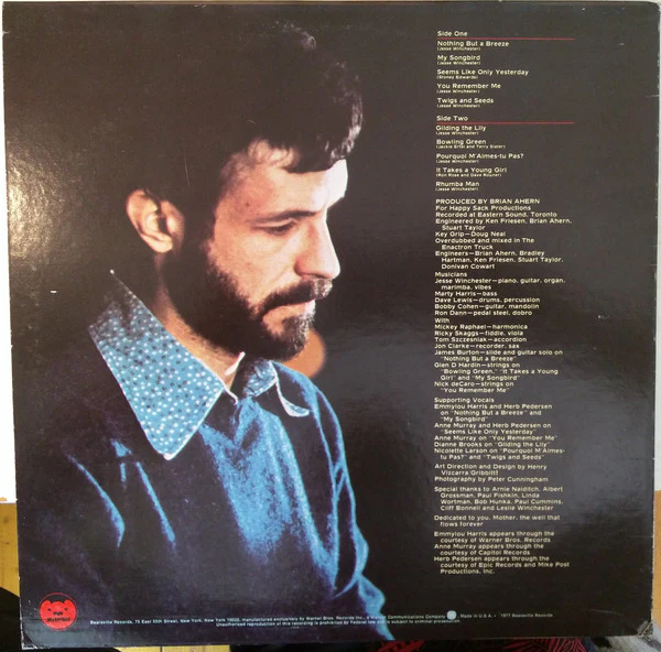 Jesse Winchester - Nothing But A Breeze (LP, Album, Win) (Near Mint (NM or M-)) - Image 2