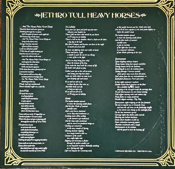 Jethro Tull - Heavy Horses (LP, Album, SXT) (Very Good Plus (VG+)) - Image 5