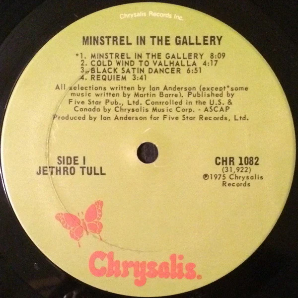 Jethro Tull - Minstrel In The Gallery (LP, Album, Ter) (Near Mint (NM or M-)) - Image 3