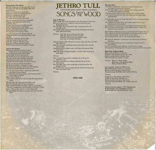Jethro Tull - Songs From The Wood (LP, Album, Pit) (Very Good Plus (VG+)) - Image 5