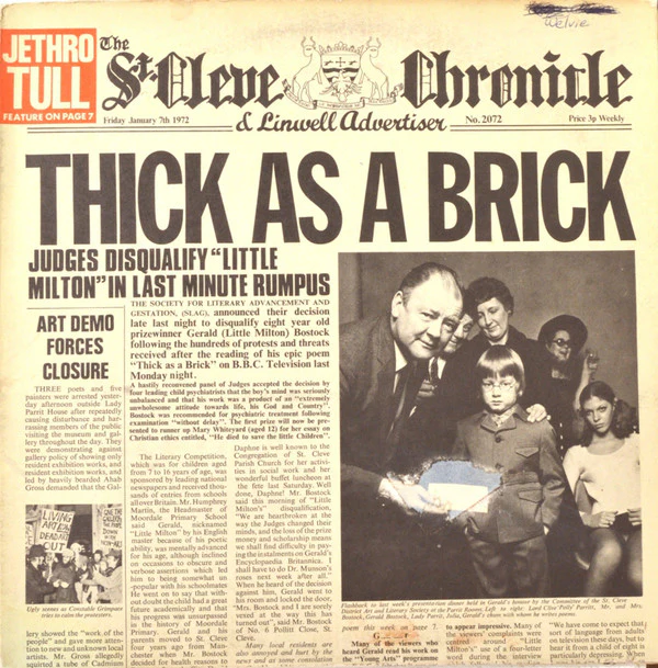 Jethro Tull - Thick As A Brick (LP, Album, Gat) (Near Mint (NM or M-))