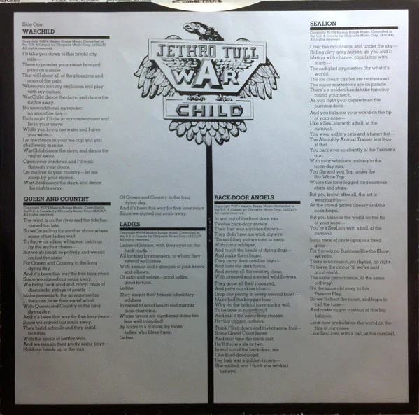 Jethro Tull - War Child (LP, Album, Pit) (Very Good (VG)) - Image 5