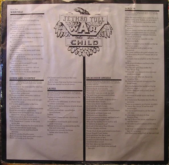 Jethro Tull - War Child (LP, Album, Ter) (Near Mint (NM or M-)) - Image 5