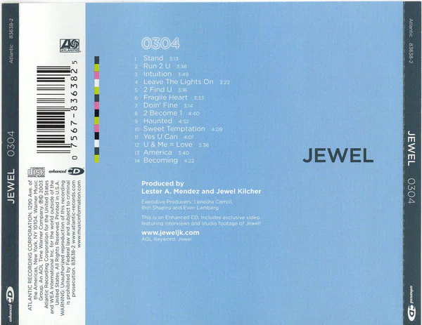 Jewel - 0304 (CD, Album, Enh) (Very Good Plus (VG+)) - Image 2