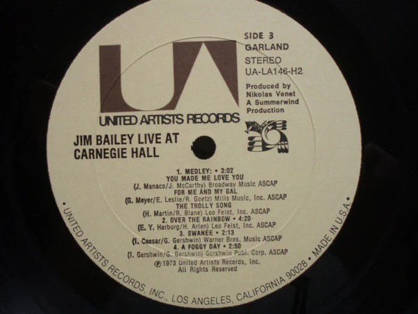 Jim Bailey - Live At Carnegie Hall (2xLP, Album) (Very Good Plus (VG+)) - Image 4