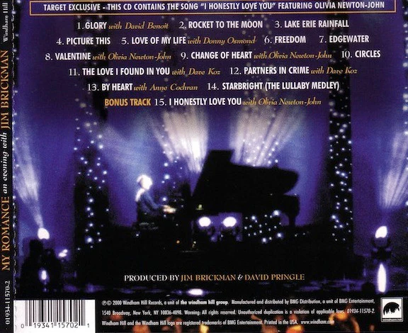 Jim Brickman - My Romance - An Evening With Jim Brickman (CD, Album, Ltd) (Very Good Plus (VG+)) - Image 2