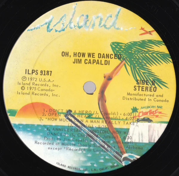 Jim Capaldi - Oh How We Danced (LP, Album, RP) (Near Mint (NM or M-)) - Image 4