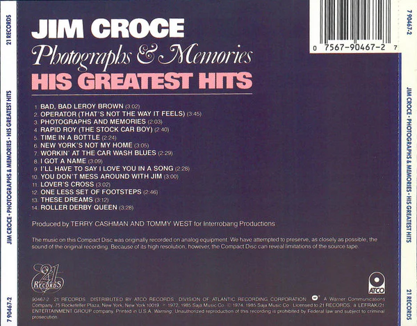 Jim Croce - Photographs & Memories (His Greatest Hits) (CD, Comp) (Very Good Plus (VG+)) - Image 5