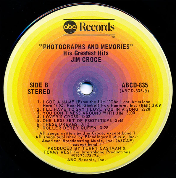 Jim Croce - Photographs & Memories (His Greatest Hits) (LP, Comp, Club, CRC) (Very Good Plus (VG+)) - Image 5