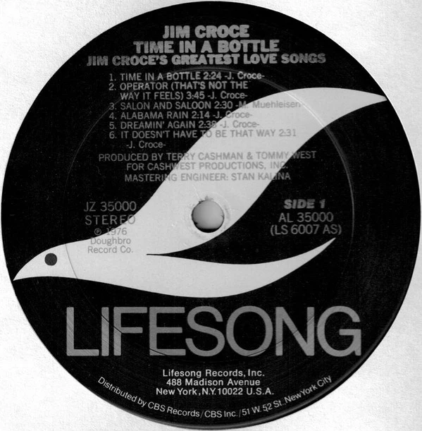 Jim Croce - Time In A Bottle Jim Croce's Greatest Love Songs (LP, Comp, Club, RE) (Very Good (VG)) - Image 2