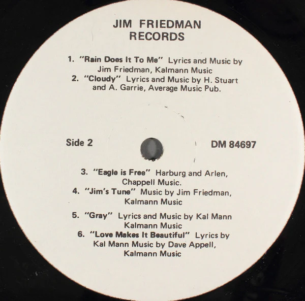 Jim Friedman - Hungry (LP) (Good Plus (G+)) - Image 4