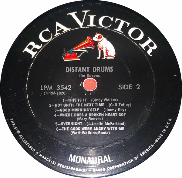 Jim Reeves - Distant Drums (LP, Album, Mono, Roc) (Very Good (VG)) - Image 4